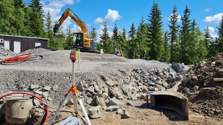 Grunnarbeid som utføres på uteområde